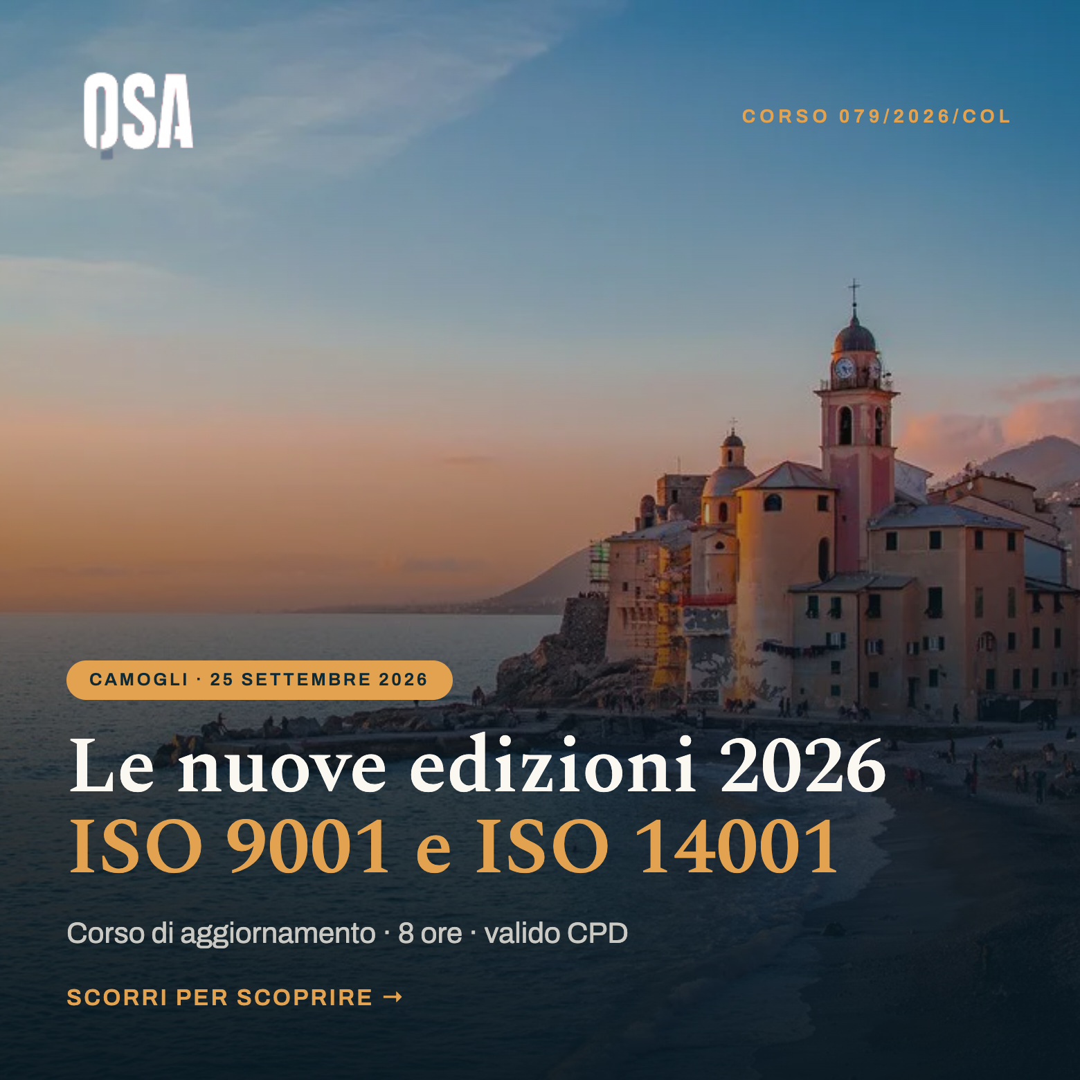 Corso QSA sulle nuove edizioni 2026 di ISO 9001 e ISO 14001